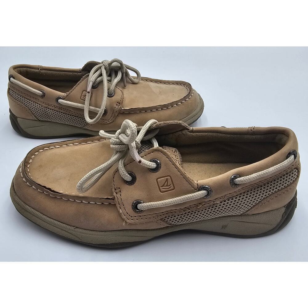 Sperry Girl's Size 1M Intrepid Tan Boat Shoes - Picture 5 of 11